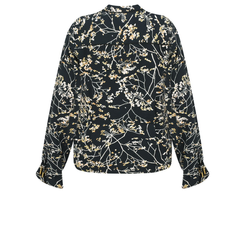 Noa Noa Long Sleeve Floral Blouse in Print Black
