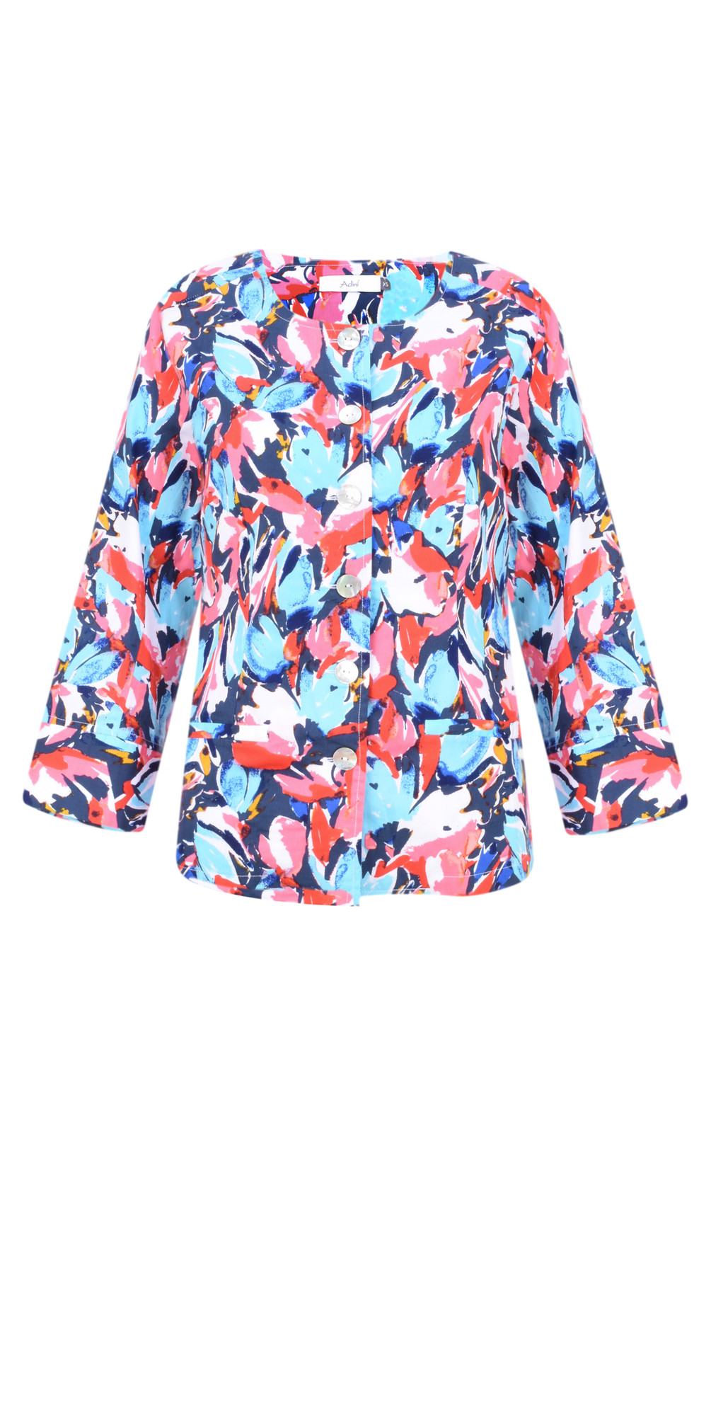Adini Layla Print Amelia Jacket in Riviera Blue