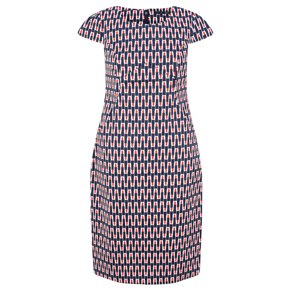 Foil Printed Lipstick Dress in Lippy Ink