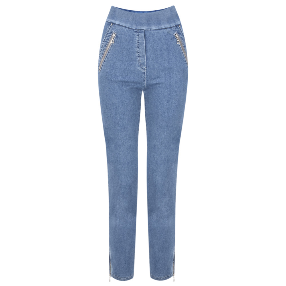 Robell Nena 09 7/8 Ankle Zip Cropped Jeans in Light Denim 62