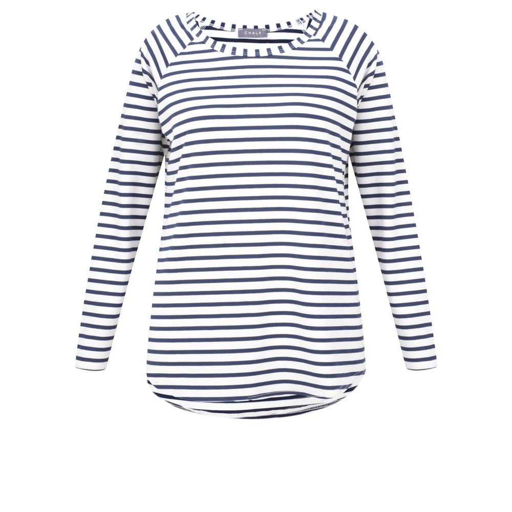 Chalk Tasha Navy Stripe Top Navy