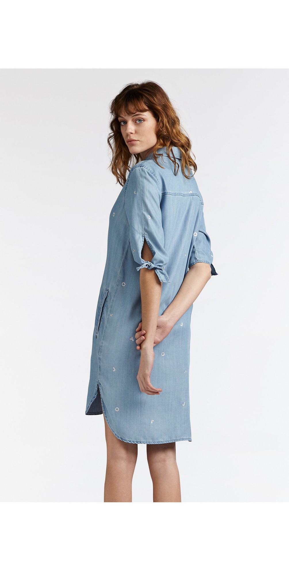 Sandwich Clothing Denim Joy Dress in Light Blue Denim