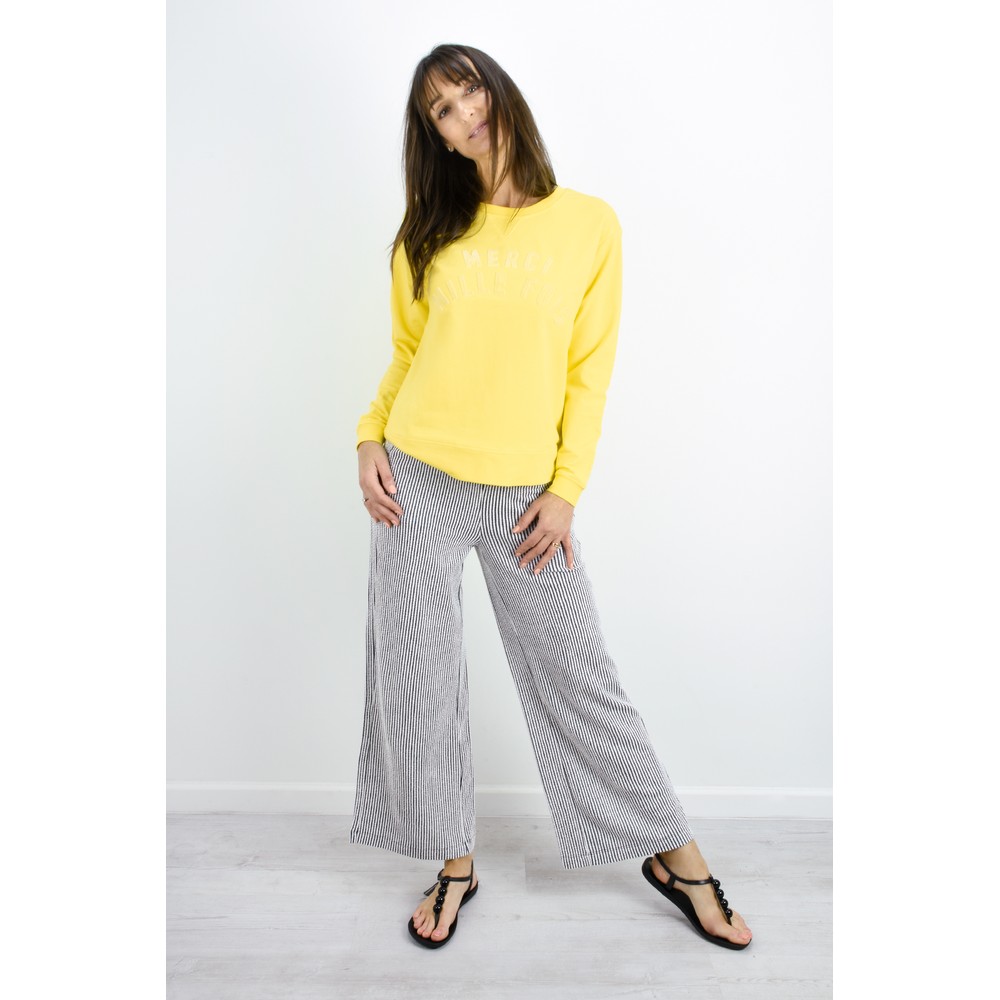 Sandwich Clothing Merci Mille Fois Slogan French Terry Jumper in Blazing  Yellow
