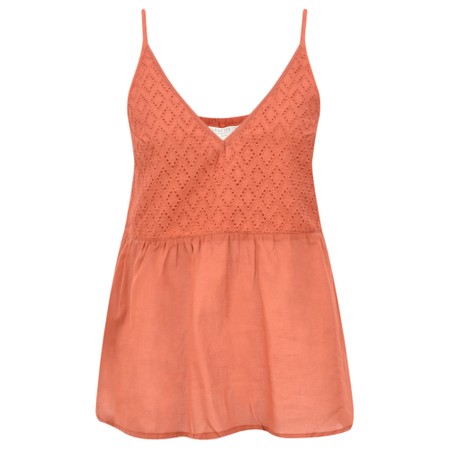 Lara Ethnics Manon Broderie Strappy Top - Orange