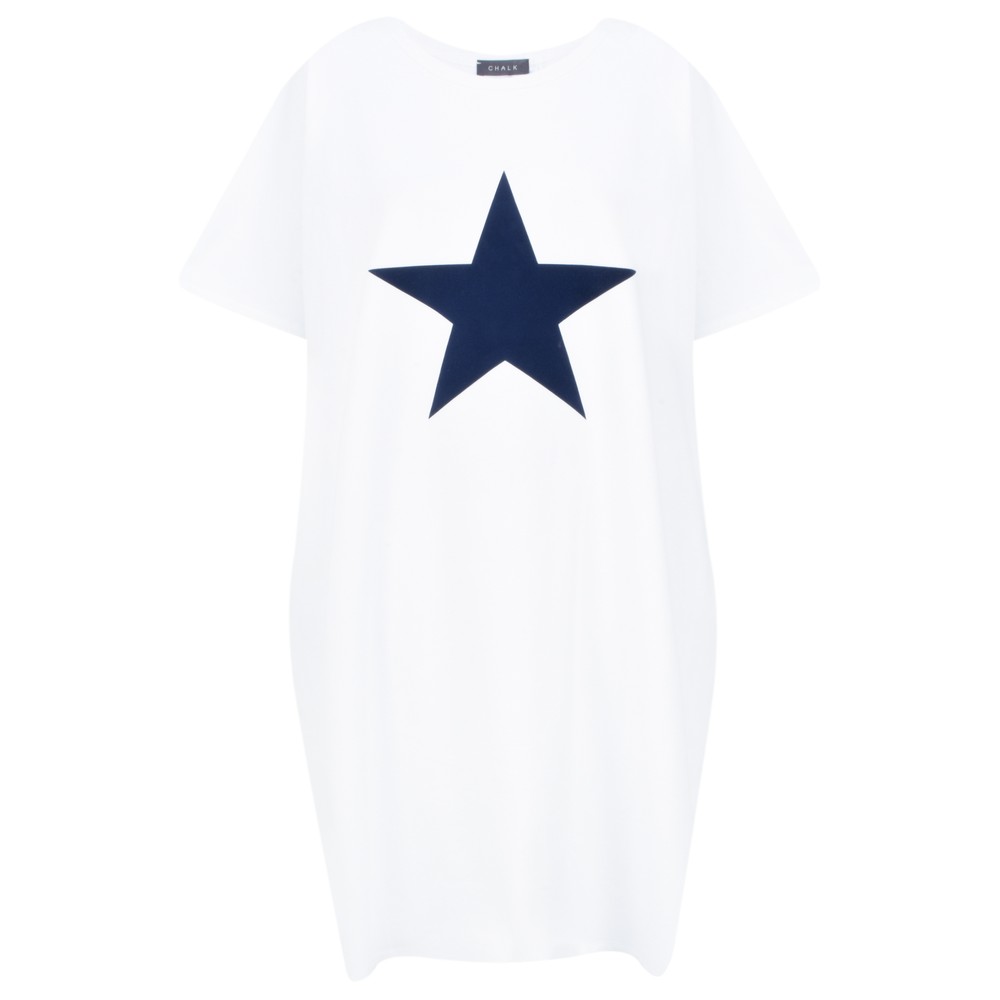 Chalk Linda Star Dress DO NOT USE  White / Navy
