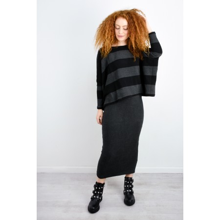 Mama B Lilla U Anthracite Plain Fleece Skirt - Grey
