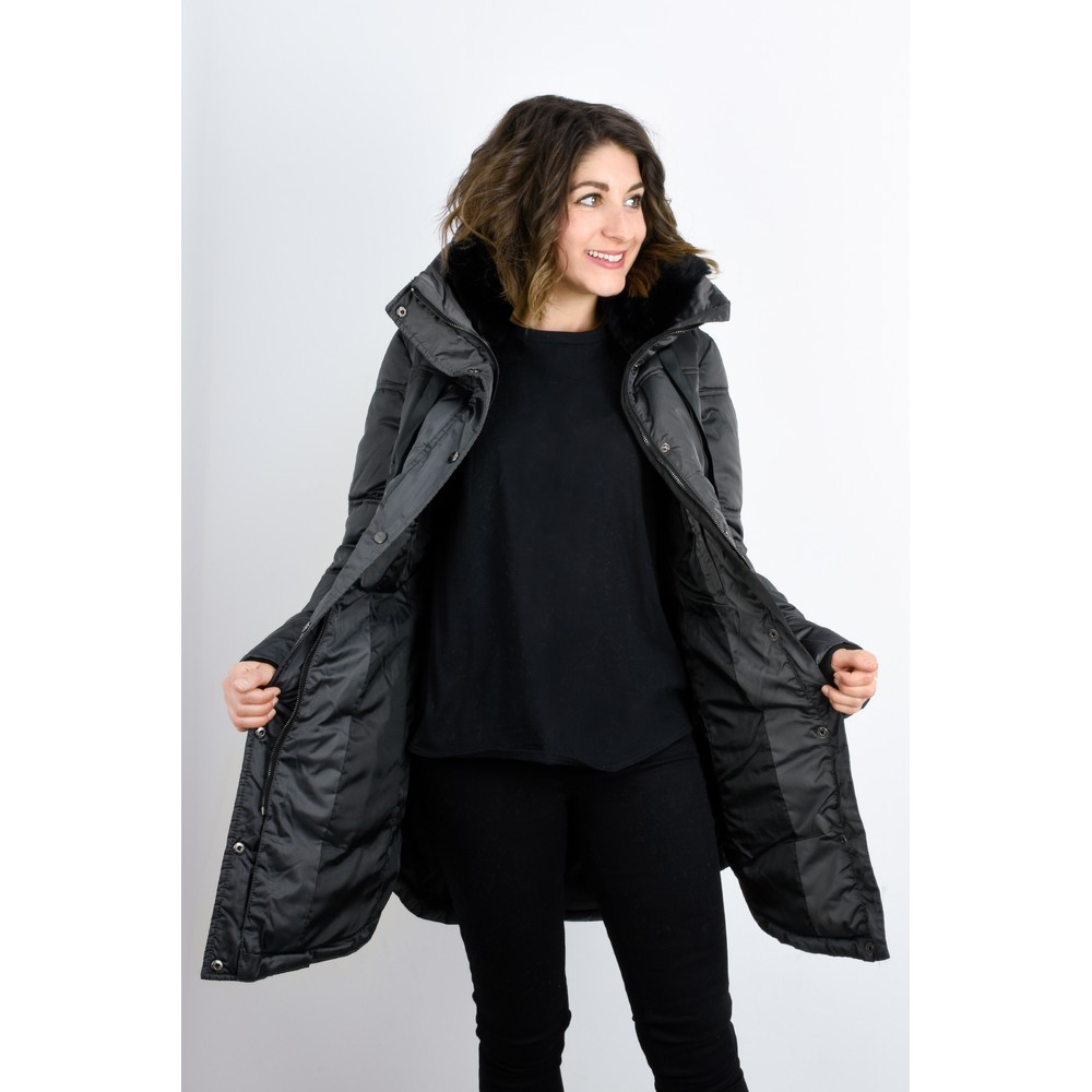 RINO AND PELLE Addison Faux Fur Collar Rino & Pelle Deep Grey Addison Coat