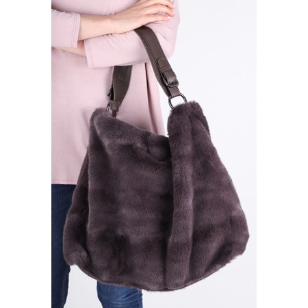 Gemini Label Bags Hebe Coffee Faux Fur Tote Bag - Brown