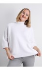 Chalk White  Vicki Cotton Rib White Jumper  