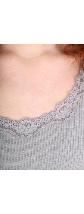 Rosemunde S Long Sleeved Light Grey Lace Top 5209 008 main image 0