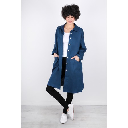 Chalk Lisa Linen Coat - Blue