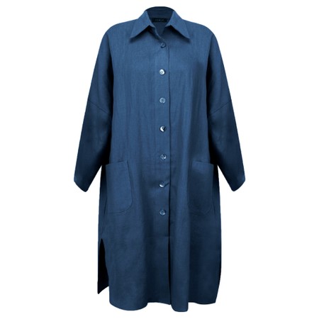 Chalk Lisa Linen Coat - Blue