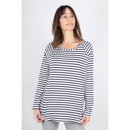 Chalk Tasha Navy Stripe Top - Blue