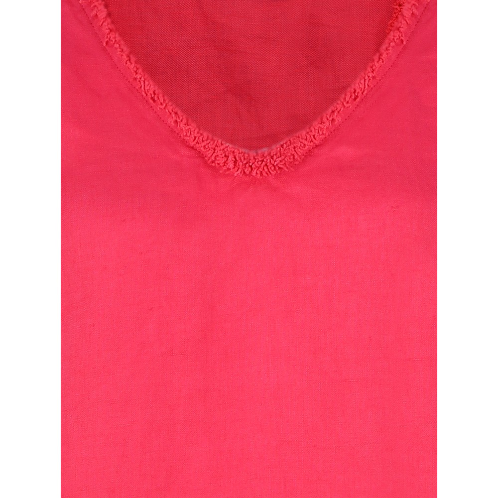 Foil Fringe Benefits Linen Dress in Diva