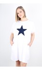 Chalk White / Navy Linda Star Dress  