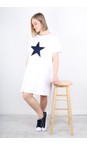 Chalk White / Navy Linda Star Dress  