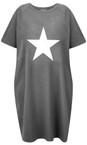 Chalk Charcoal / White Linda Star Dress  