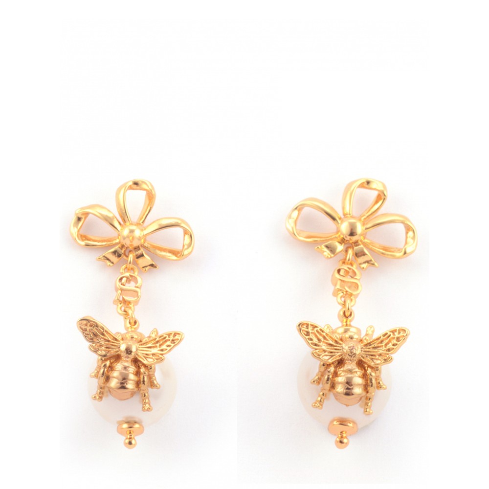 Bee pearl sales drop earrings