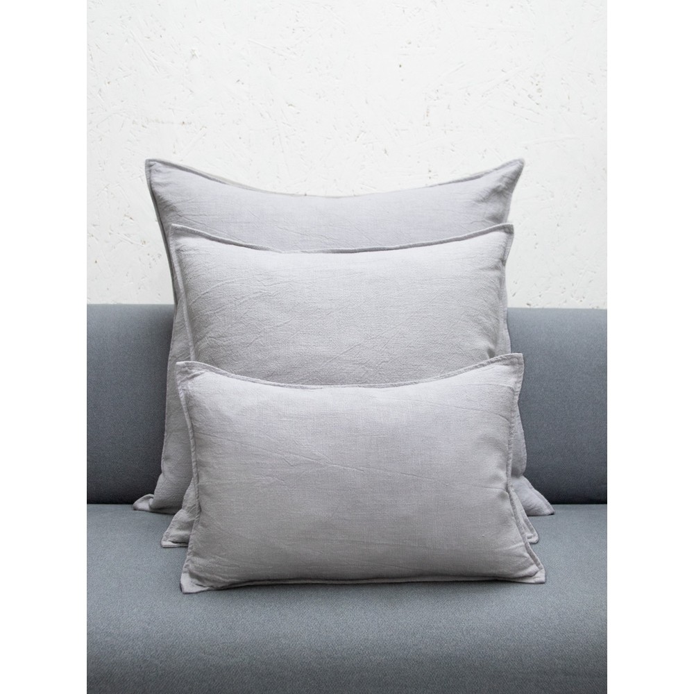 Chalk Home Ramie & Natural Fibre Oblong Cushion with Cushion Pad in Off