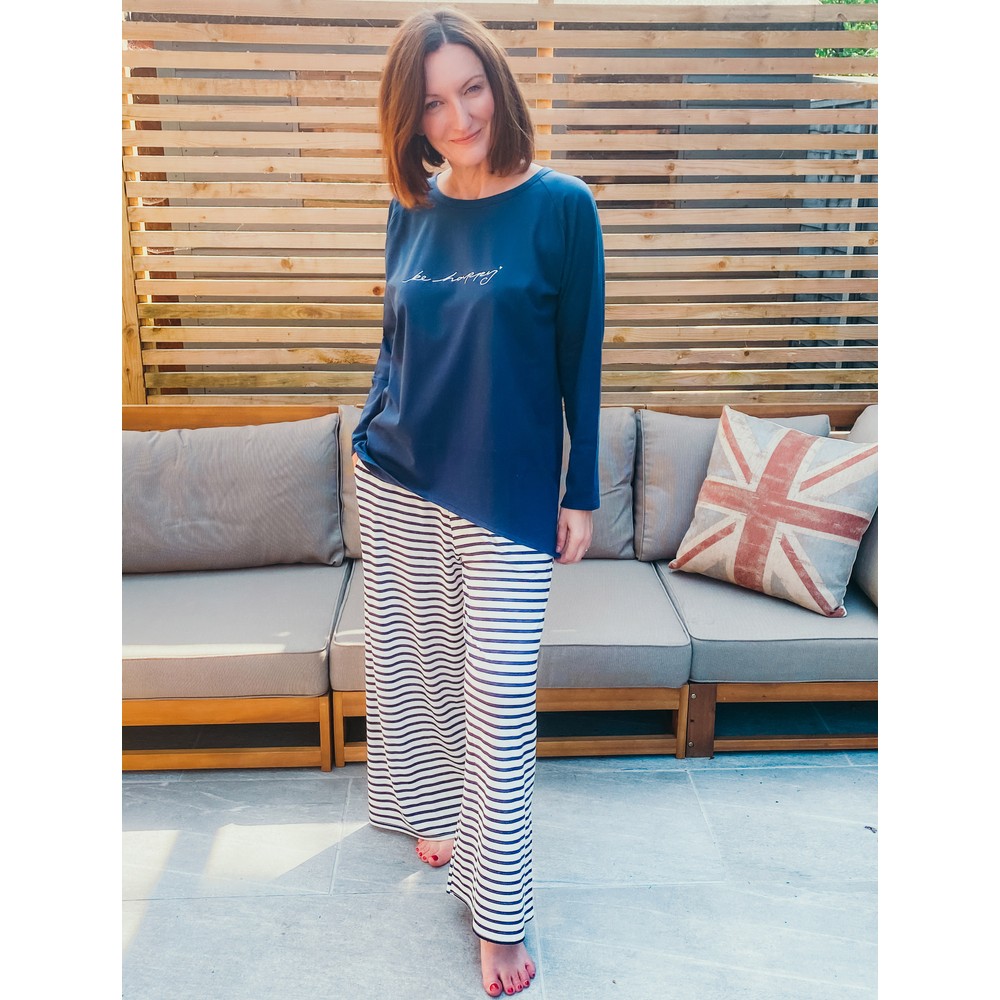 Chalk Luna Pant in Navy / White