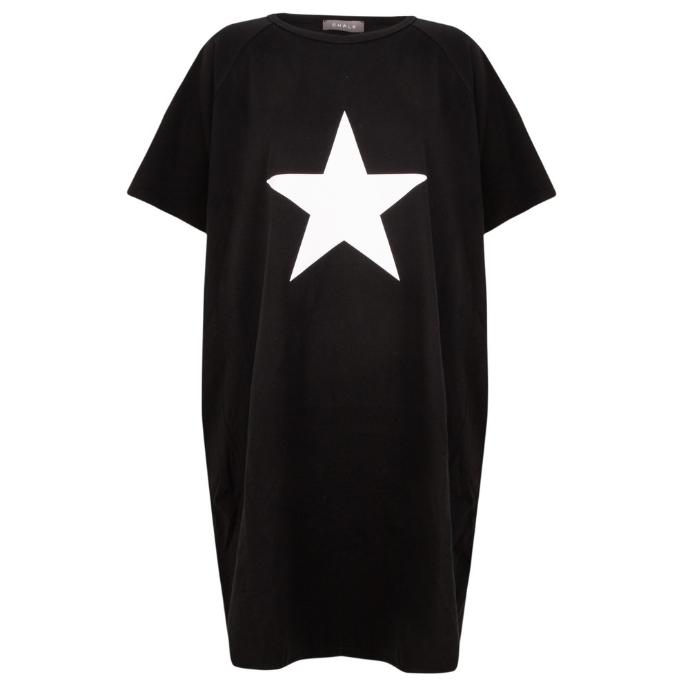Chalk Linda Star Dress Black / White