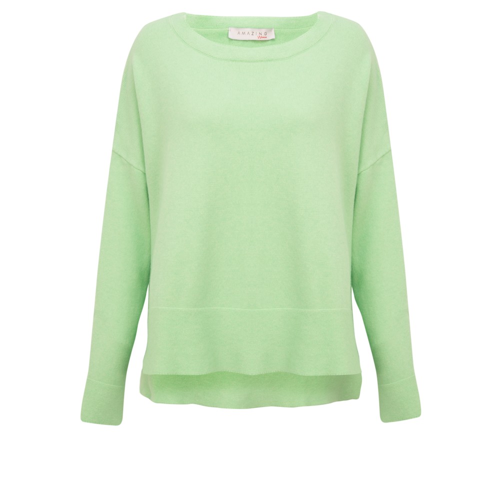 Amazing Woman Judy SuperSoft Highlow Jumper in Mint Green