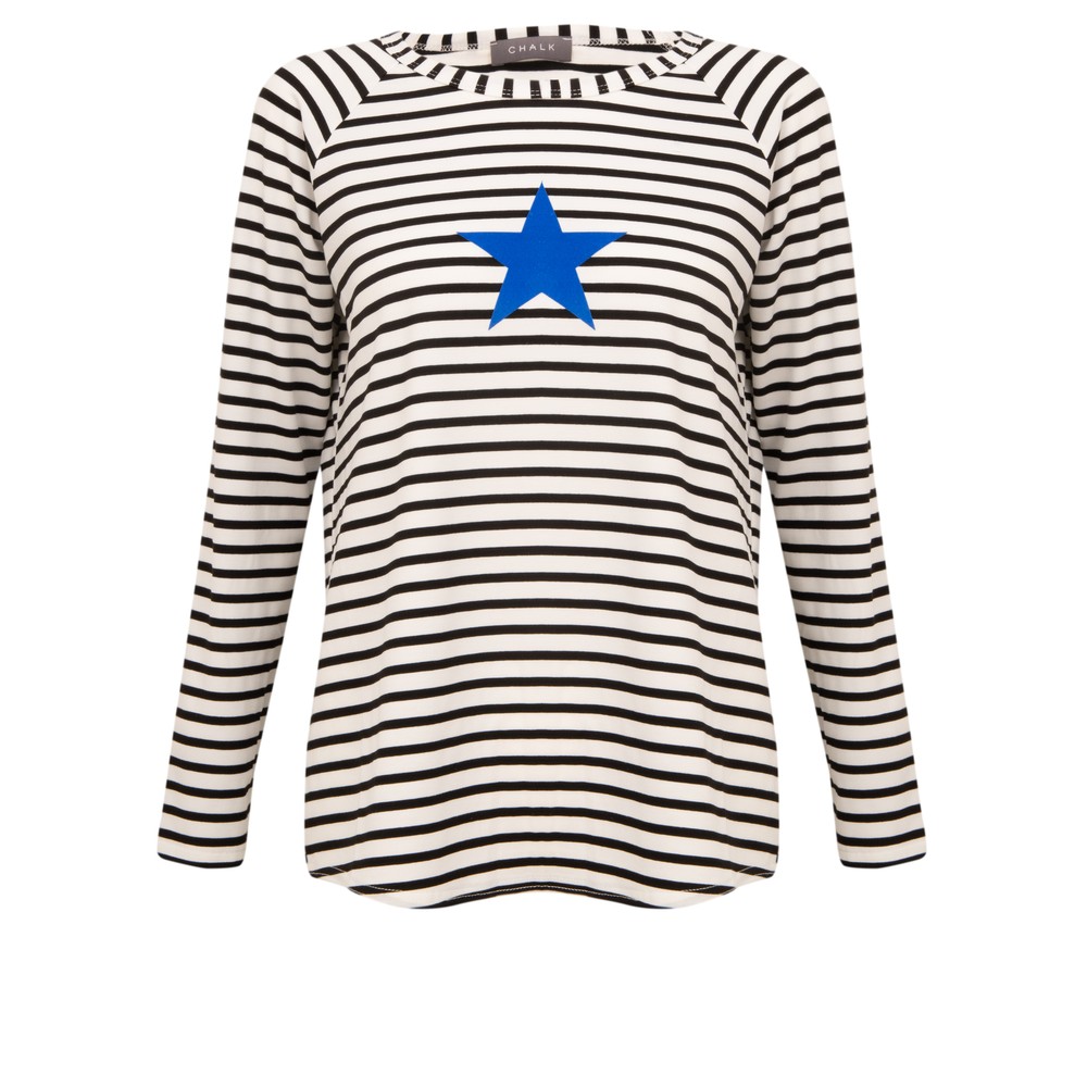 Chalk Tasha Stripe Small Star Top Black / White / Blue