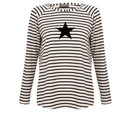 Chalk Tasha Stripe Small Star Top - Black