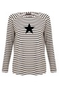 Chalk Black / White / Black Tasha Stripe Small Star Top  