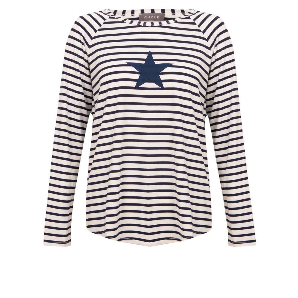 Chalk Tasha Stripe Small Star Top Navy / White / Navy