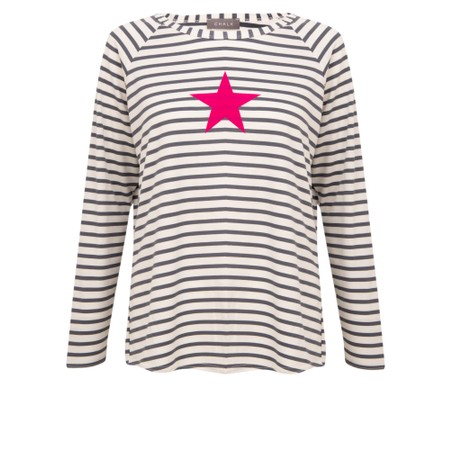 Chalk Tasha Stripe Small Star Top - Grey
