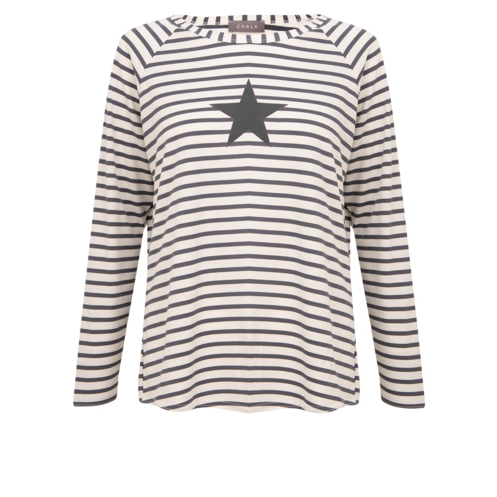Chalk Tasha Stripe Small Star Top Charcoal / White / Dk Grey
