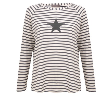 Chalk Tasha Stripe Small Star Top - Grey