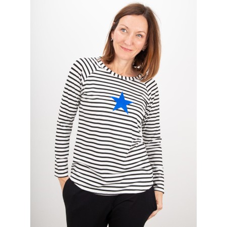 Chalk Tasha Stripe Small Star Top - Black