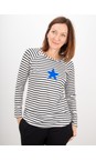 Chalk Black / White / Blue Tasha Stripe Small Star Top  