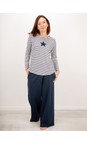 Chalk Navy / White / Navy Tasha Stripe Small Star Top  