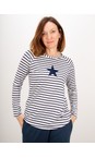 Chalk Navy / White / Navy Tasha Stripe Small Star Top  