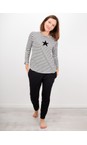 Chalk Black / White / Black Tasha Stripe Small Star Top  