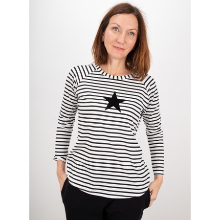 Chalk Tasha Stripe Small Star Top - Black
