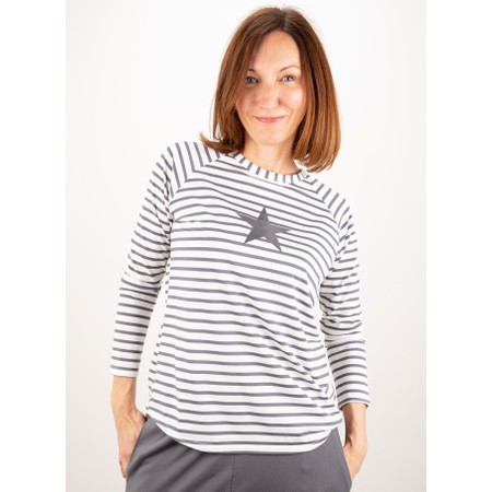 Chalk Tasha Stripe Small Star Top - Grey