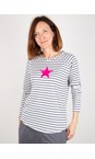 Chalk Charcoal / White / Pink Tasha Stripe Small Star Top  