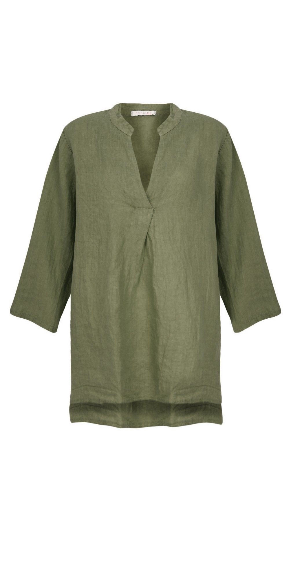 Amazing Woman Lydia Linen Top in Khaki