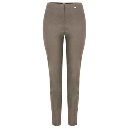 Robell Bella  Taupe Slim Fit 78cm Full Length Trouser - Brown