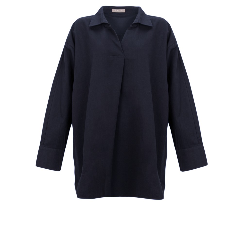 Chalk Sophie Organic Cotton Shirt Navy