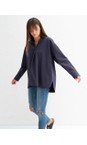 Chalk Navy Sophie Organic Cotton Shirt  