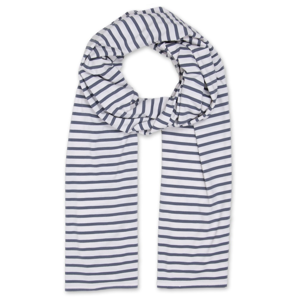 Chalk Sally Stripe Scarf Charcoal / White