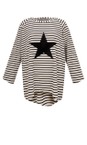 Chalk Black / White / Black Robyn Stripe Star Top  