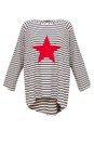 Chalk Navy / White / Dk Red Robyn Stripe Star Top  