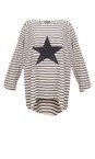 Chalk Charcoal / White / Dk Grey Robyn Stripe Star Top  