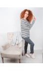 Chalk Black / White / Khaki Tasha Stripe Small Star Top  